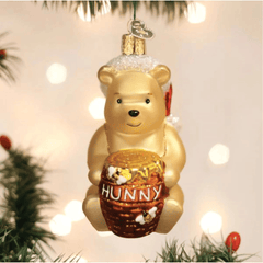 Old World Christmas Winnie The Pooh Glass Holiday Ornament