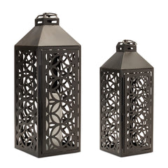 Ornate Geometric Candle Lantern Set