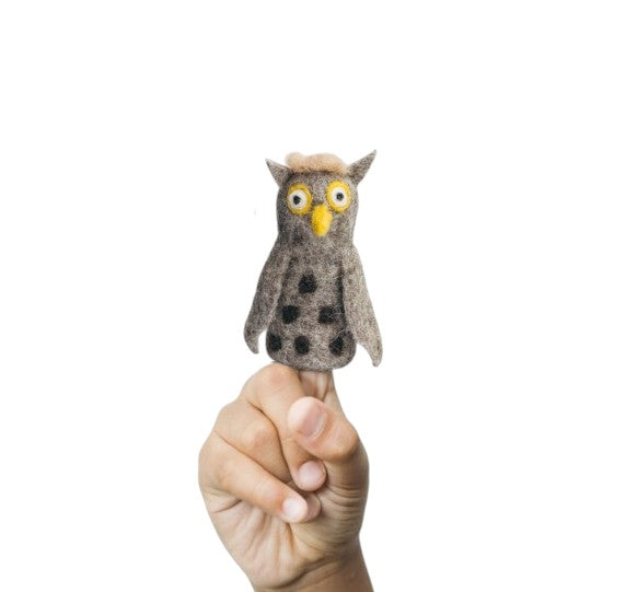 Owl Finger Puppet | Handcrafted Felt Figure