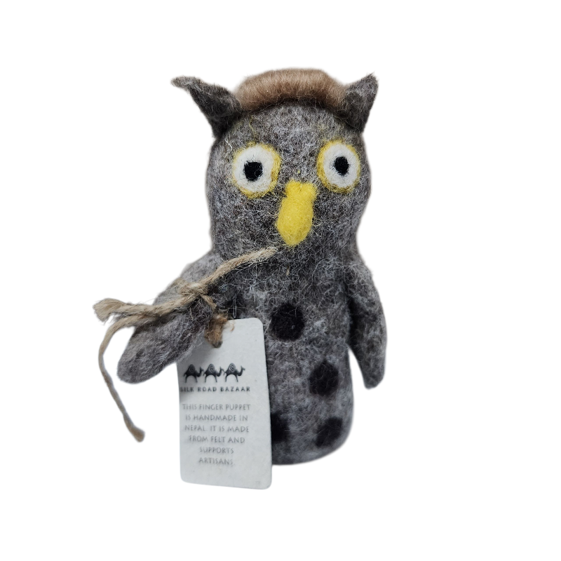 Owl Finger Puppet | Handcrafted Felt Figure