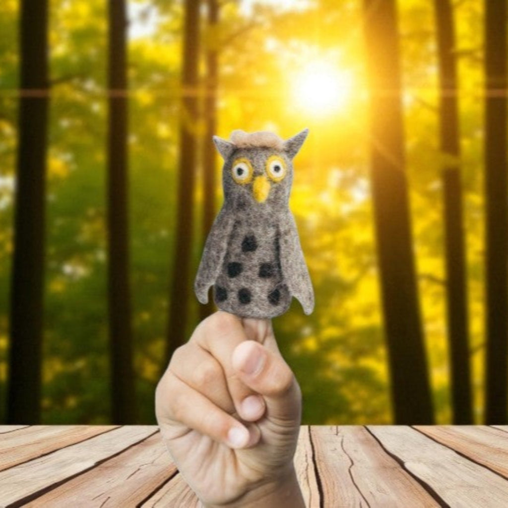 Owl Finger Puppet | Handcrafted Felt Figure