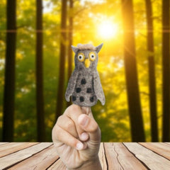 Owl Finger Puppet | Handcrafted Felt Figure