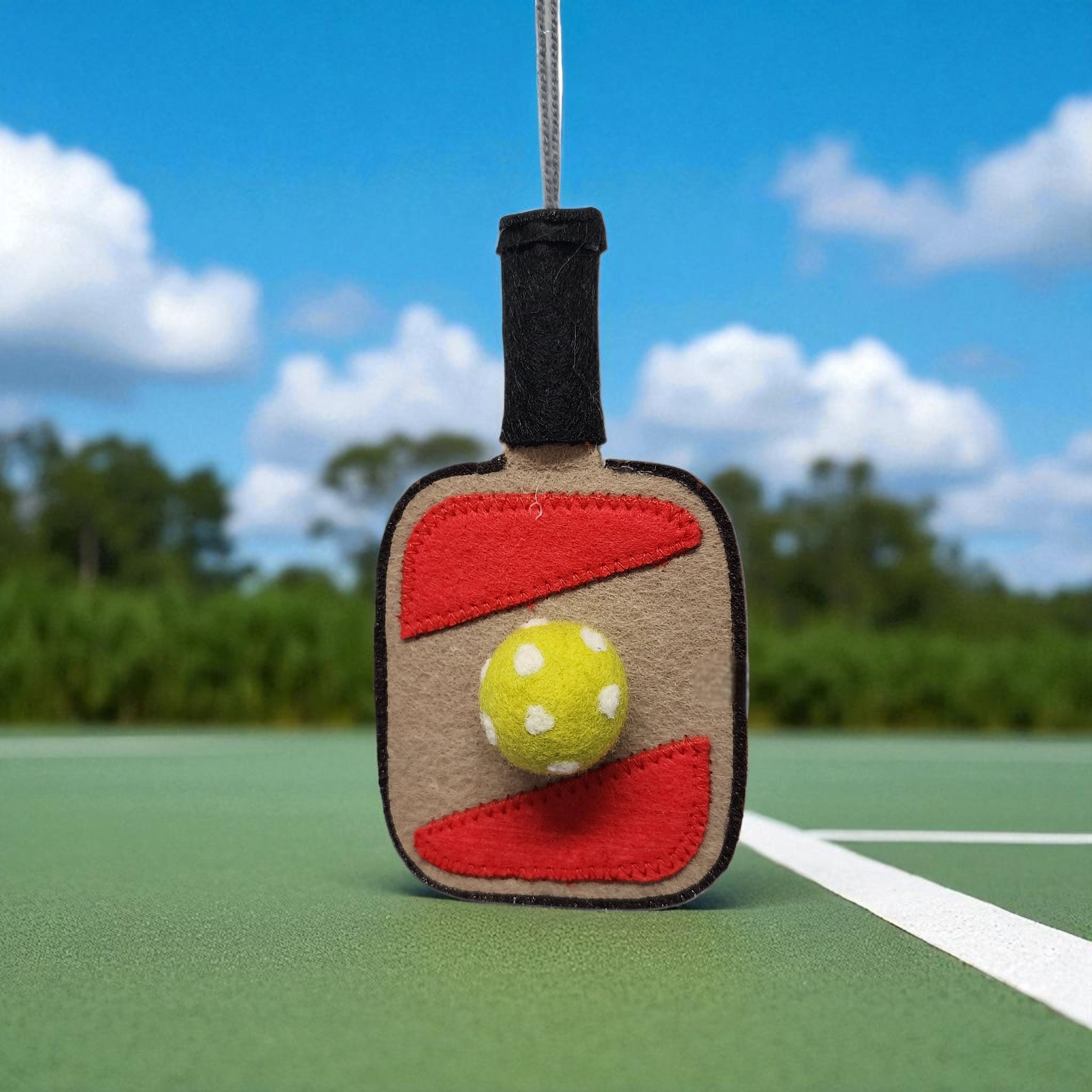 Pickleball Ornament | Handcrafted Felt Hanging Decor
