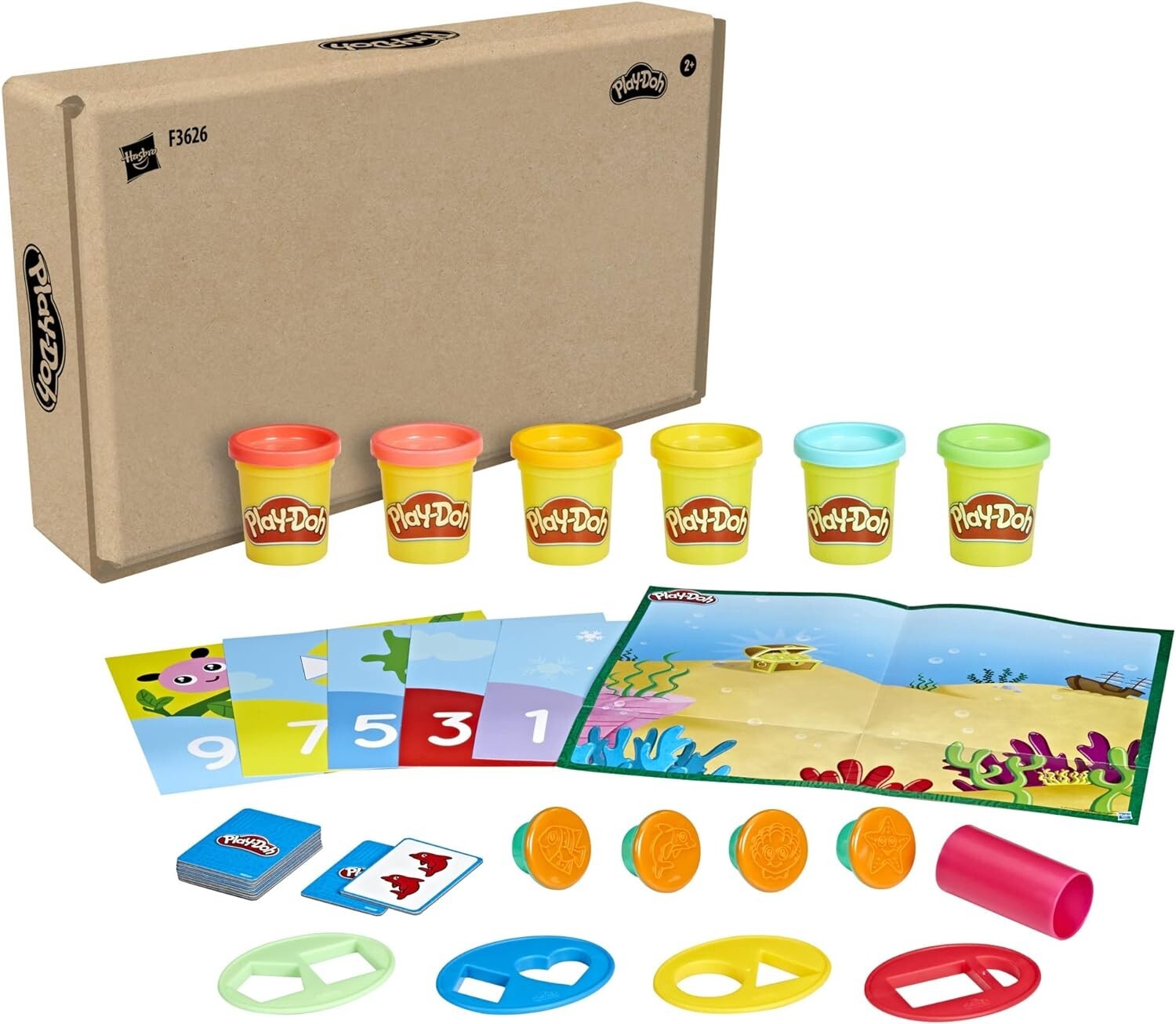 Play-Doh Create Shape and Count Numbers Playset Playmats Flashcards Ages 2+