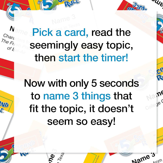 PlayMonster 5 Second Rule 4th Edition Card Game
