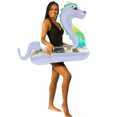 Pool Candy Dragon Pool Float Large Pool Tube Holographic Glitter 40" Ages 6+