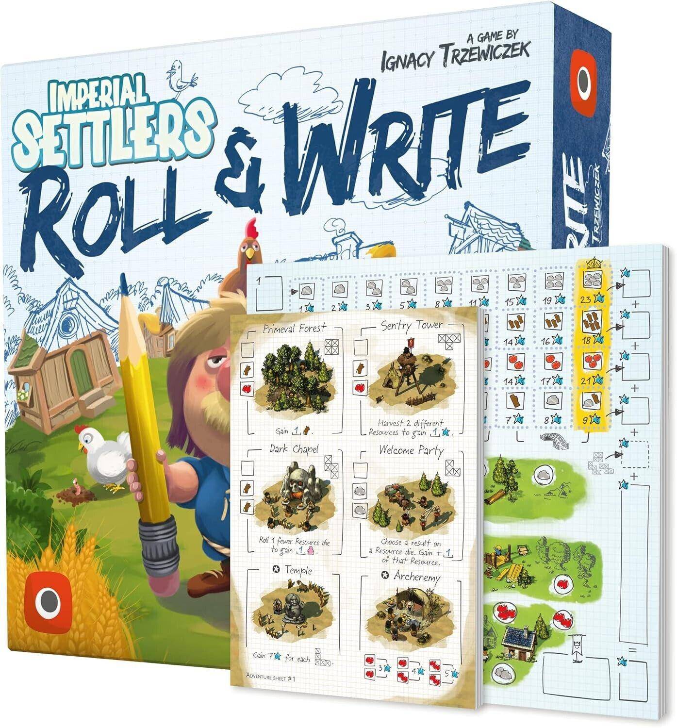 Portal Games Imperial Settlers Roll and Write Build Harvest Board Game