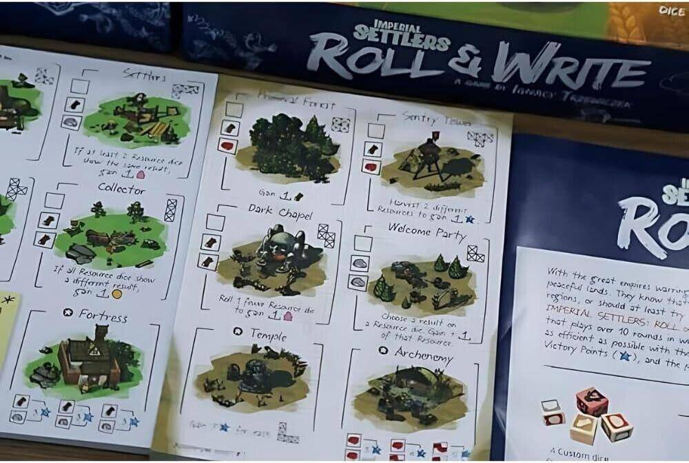 Portal Games Imperial Settlers Roll and Write Build Harvest Board Game