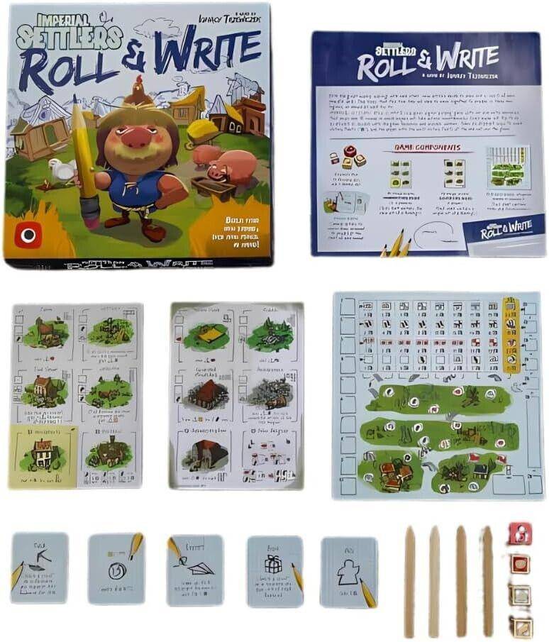 Portal Games Imperial Settlers Roll and Write Build Harvest Board Game
