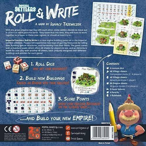 Portal Games Imperial Settlers Roll and Write Build Harvest Board Game