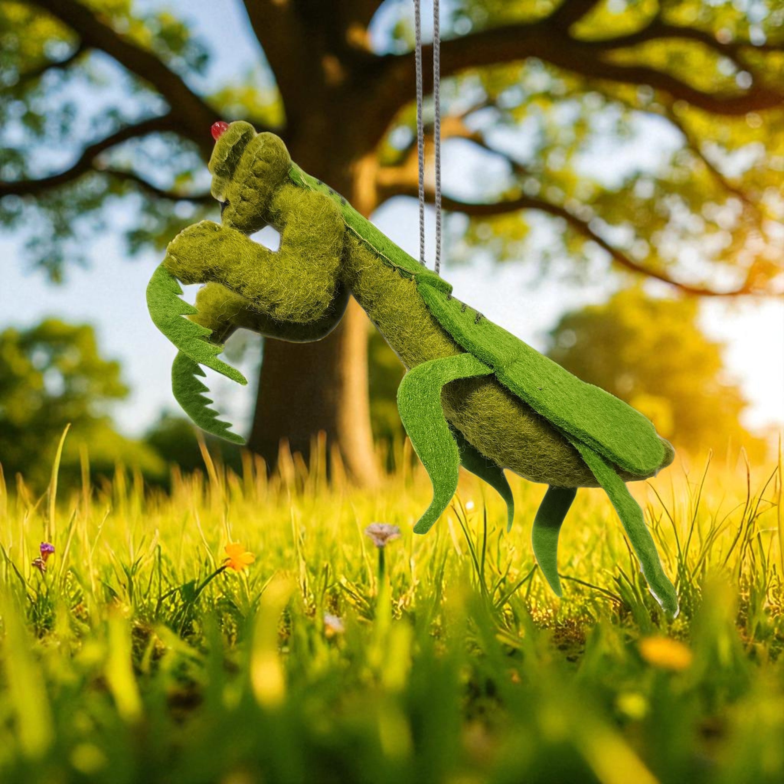 Praying Mantis Ornament | Handcrafted Felt Hanging Decor