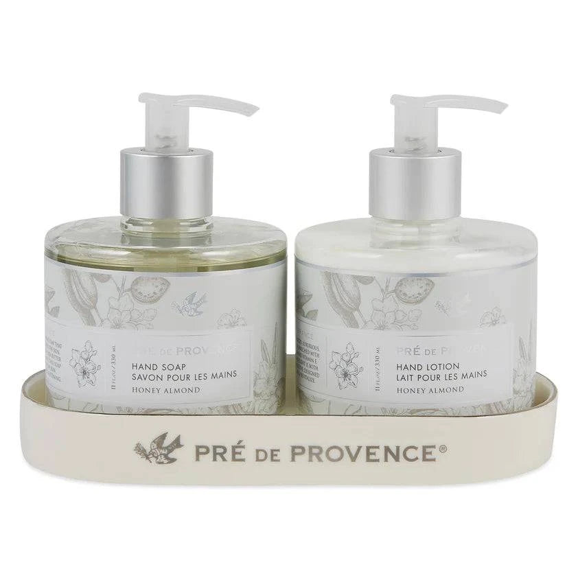 Pre De Provence Honey Almond Hand Soap, Lotion, and Caddy Gift Set