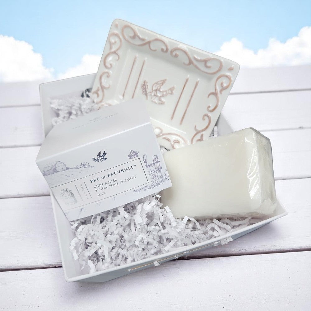 Pre De Provence Body Butter, Soap, and Dish Gift Box Set
