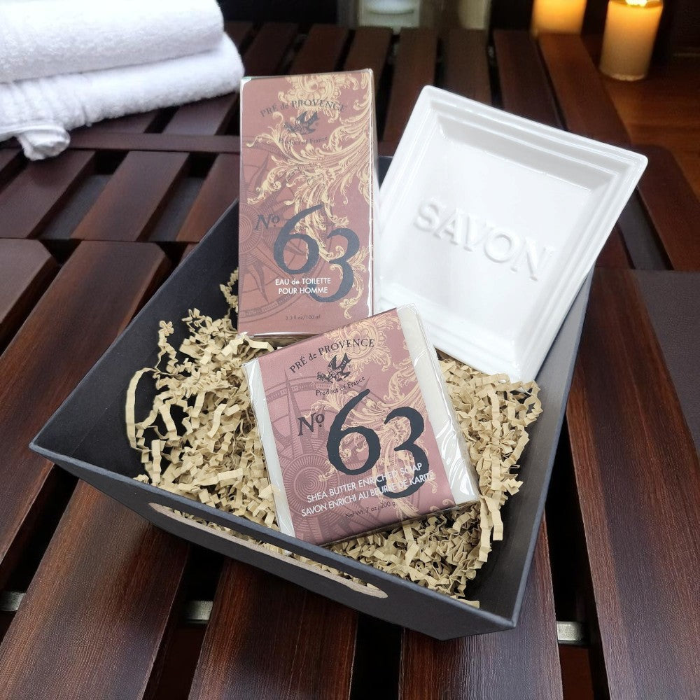 Pre De Provence No.63 Eau de Toilette, Cube Soap, and Dish Gift Box