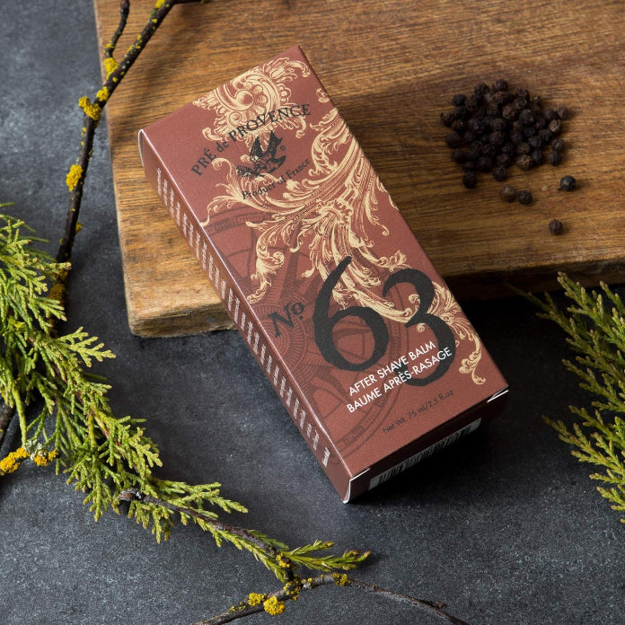 Pre De Provence No.63 Shave Cream, Balm, Cube Soap, & Dish Gift Box