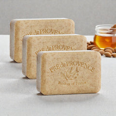 Pre De Provence Soap HONEY ALMOND 3 Pack (250 Gram Ea.) Quad-milled