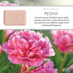 Pre De Provence Soap PEONY 3 Pack (250 Gram Ea.) Quad-milled
