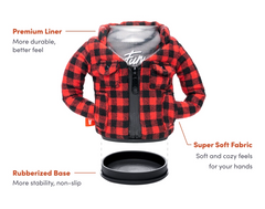 Puffin Lumberjack Flannel Insulated Can Cooler