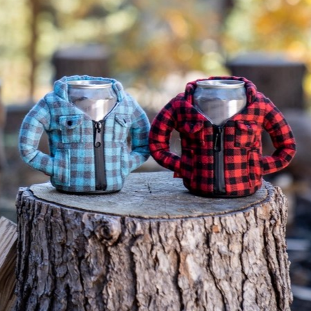 Puffin Lumberjack Flannel Insulated Can Cooler
