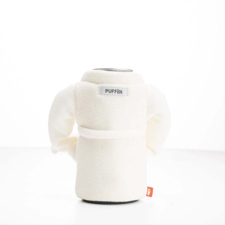 Puffin - The Spa Robe - Insulated 12 oz Can Cooler I Beer Bottle & Soda Can Insulator, Keep Drinks and Beverages Cold - Sandy White