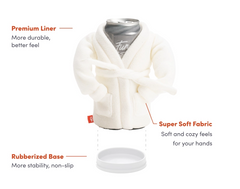 Puffin - The Spa Robe - Insulated 12 oz Can Cooler I Beer Bottle & Soda Can Insulator, Keep Drinks and Beverages Cold - Sandy White
