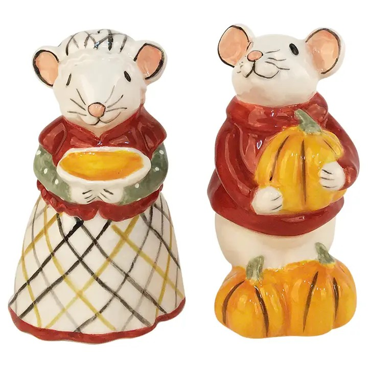 Pumpkin Pie Mice Salt & Pepper Shaker Set
