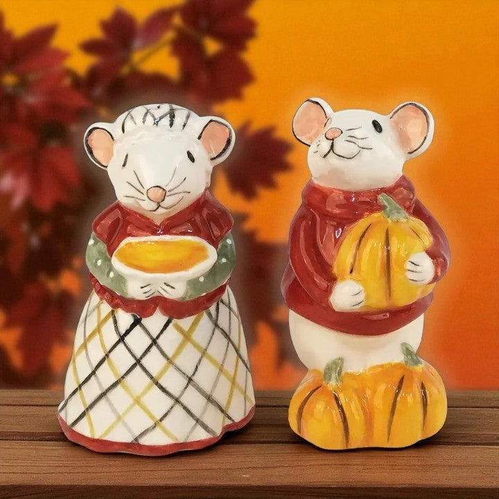 Pumpkin Pie Mice Salt & Pepper Shaker Set