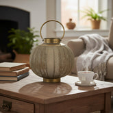 Punched Metal Candle Lantern 11.5"H Copper/Green