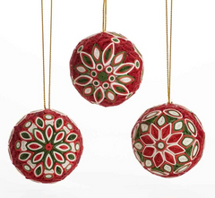 Quilled Ornaments | Berry Red Set of 3