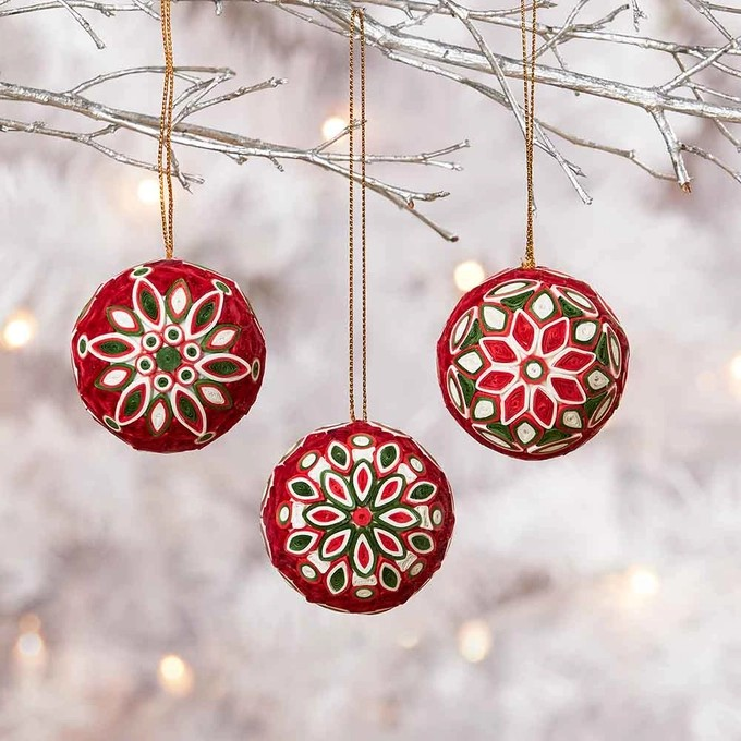 Quilled Ornaments | Berry Red Set of 3