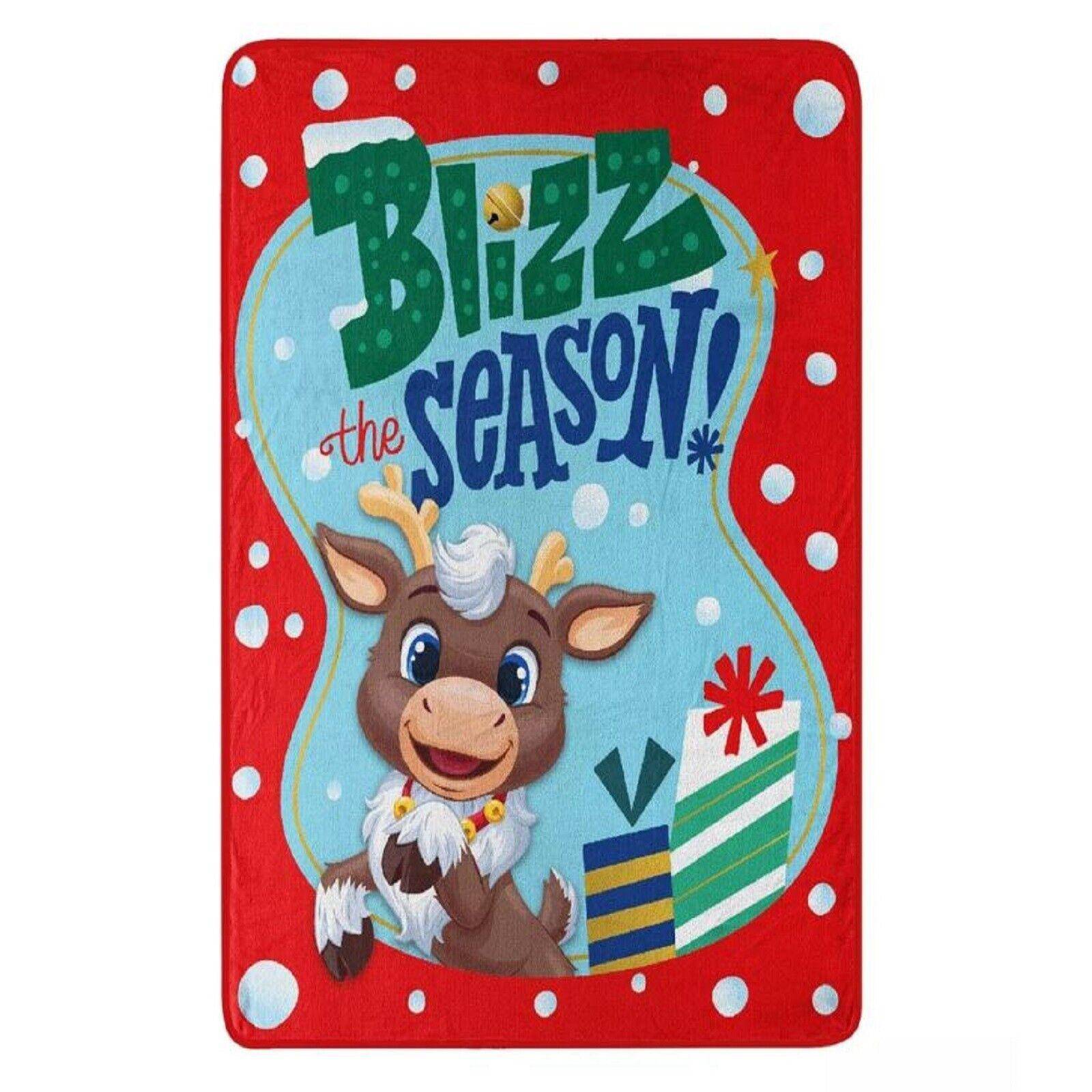 Rudolph Plush Throw Christmas Blanket Reindeer in Here Blizz the Season 60x46