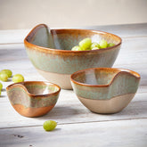 Rustic Reactive Glaze Bowl | Set of 3