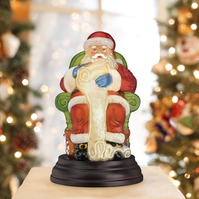 Santa Checking His List Christmas Light