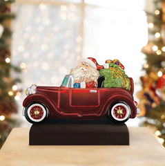 Santa in Antique Car Christmas Light