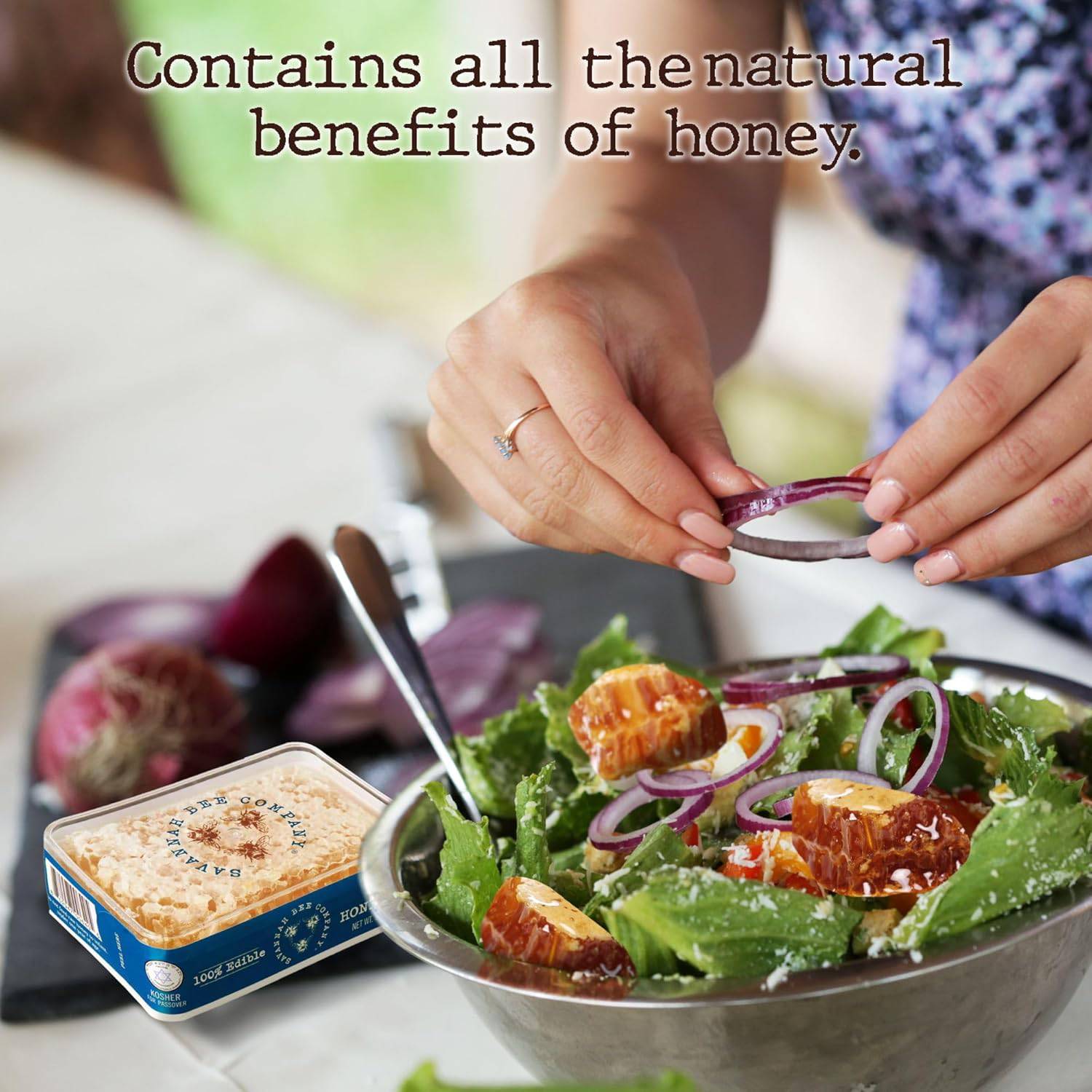 Savannah Bee Company Acacia Honeycomb - All Natural, Pure, Edible and Unfiltered - 5.6 oz