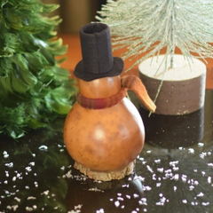 Snowman Gourd Luminary | Hand Crafted | Natural