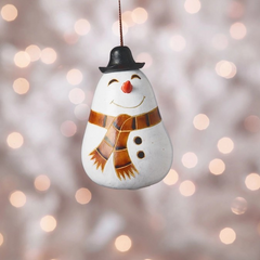 Snowman Gourd Ornament
