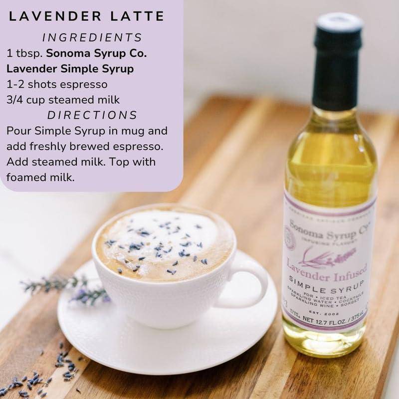 Sonoma Syrup Co Lavender Infused Simple Syrup, 12.7 Fl Oz for Coffee, Cocktails, and Cooking