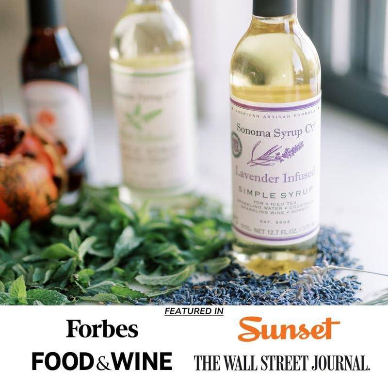 Sonoma Syrup Co Lavender Infused Simple Syrup, 12.7 Fl Oz for Coffee, Cocktails, and Cooking