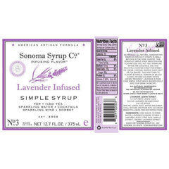 Sonoma Syrup Co Lavender Infused Simple Syrup, 12.7 Fl Oz for Coffee, Cocktails, and Cooking