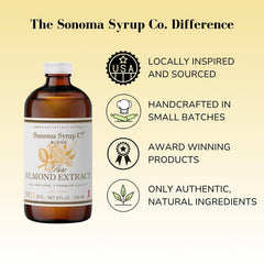 Sonoma Syrup Co Pure Almond Extract, 8 Fl Oz for Baking