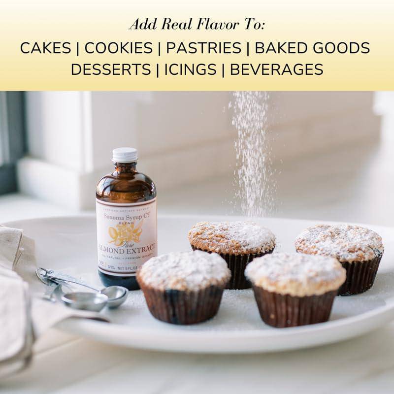 Sonoma Syrup Co Pure Almond Extract, 8 Fl Oz for Baking