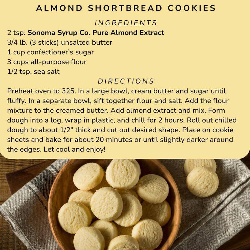 Sonoma Syrup Co Pure Almond Extract, 8 Fl Oz for Baking