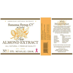 Sonoma Syrup Co Pure Almond Extract, 8 Fl Oz for Baking