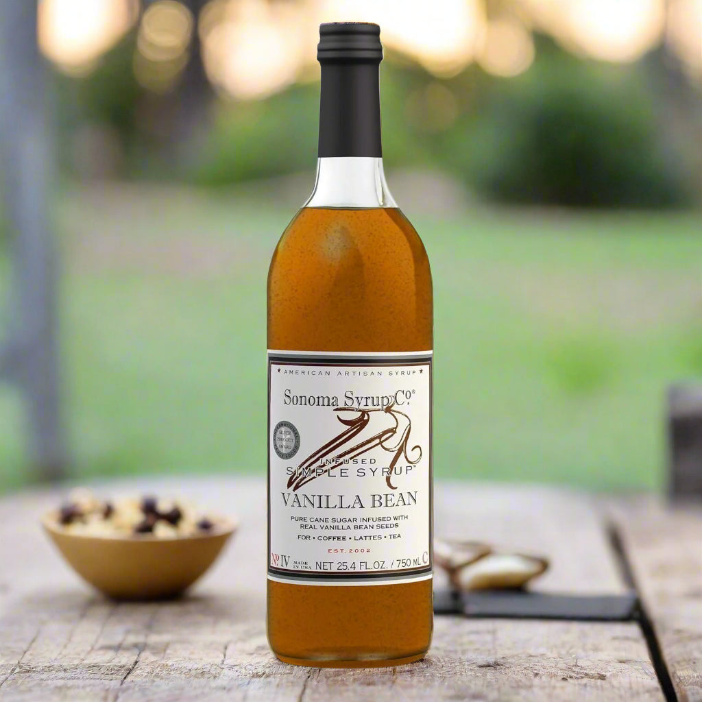 Sonoma Syrup Co Vanilla Bean Infused Syrup, 25.4 Fl Oz for Coffee, Cocktails, and Cooking