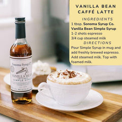 Sonoma Syrup Co Vanilla Bean Simple Syrup, 12.7 fl oz for Coffee, Cocktails, and Cooking