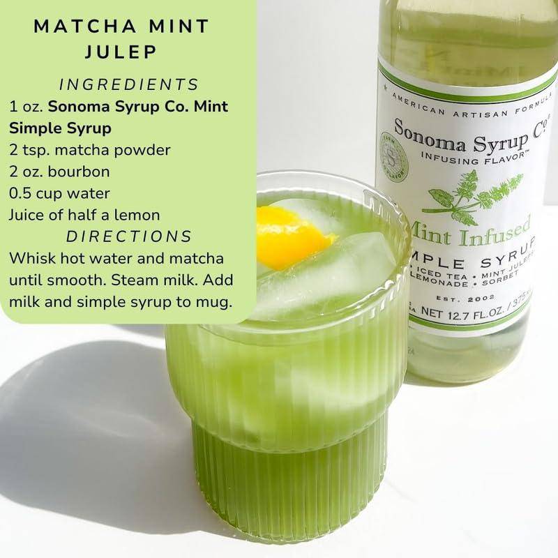 Sonoma Syrup Co. Mint Infused Simple Syrup 25.4 Fl Oz for Coffee, Cocktails, and Cooking