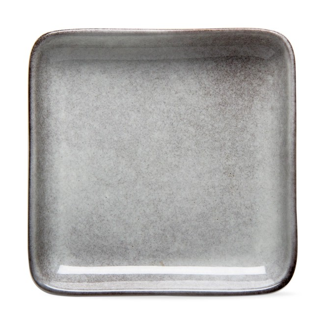 Stinson Square Appetizer Plate | Light Gray Stoneware Set of 4