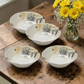 Summer Salad Bowl | 7" Bamboo Melamine Set of 4