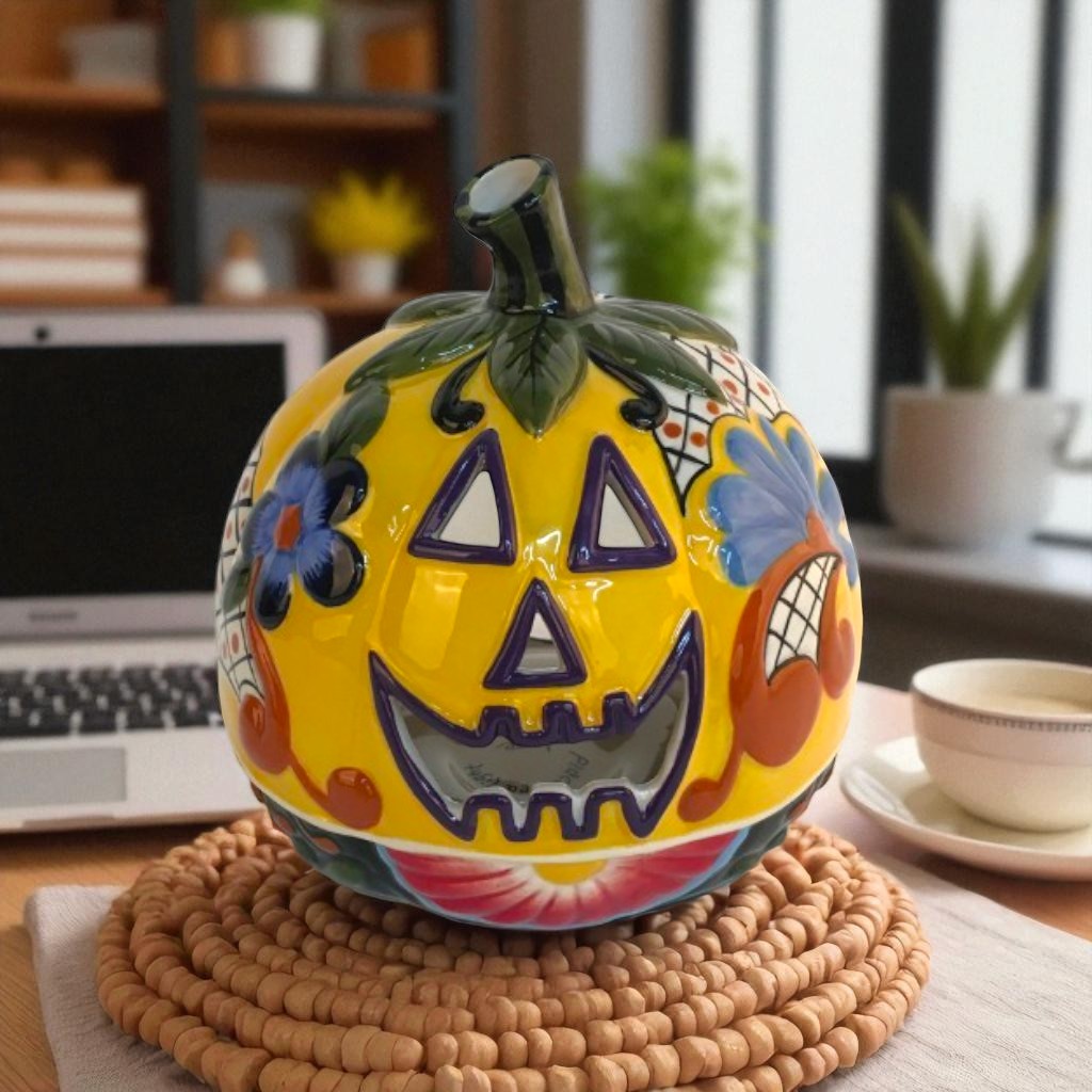 Talavara Pumpkin Tealight Candle House